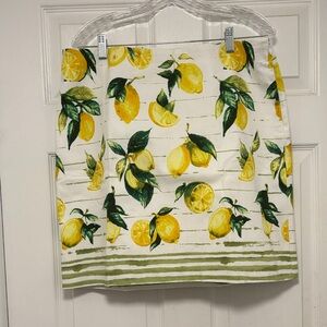 Talbots Lemon Pattern Skirt with Green Accents